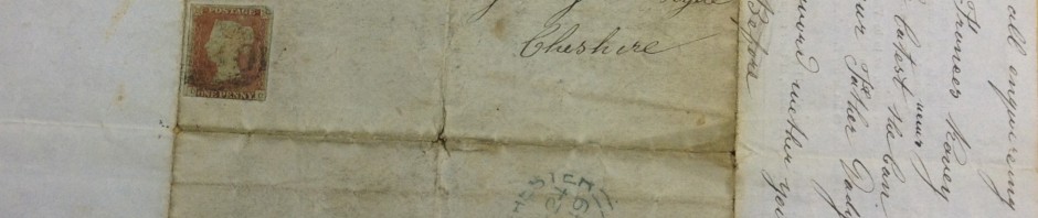 Letter from Joseph to Alice Shawcross, March 1849 Reproduced by kind permission of Cheshire and Chester Archives and Local Studies Service